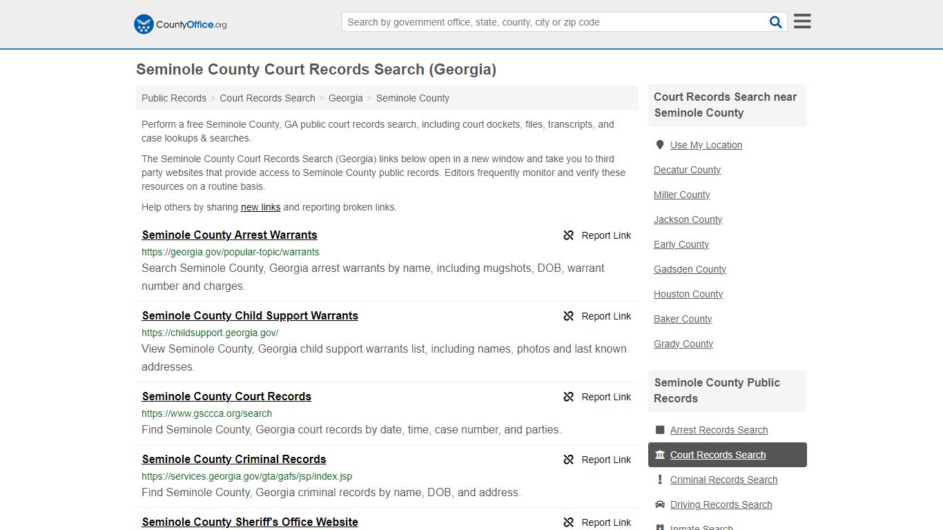 Seminole County Court Records Search (Georgia) - County Office