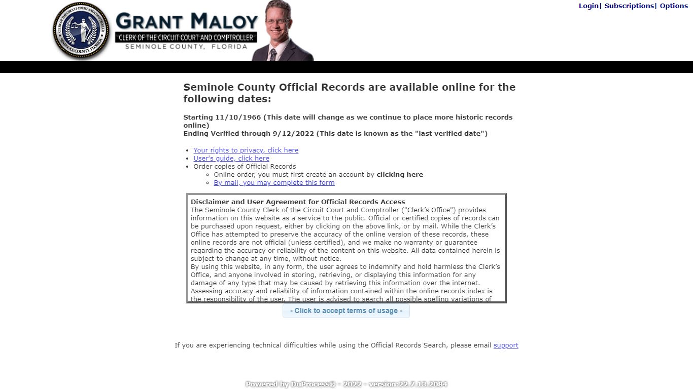 Official Records Inquiry - Seminole Clerk