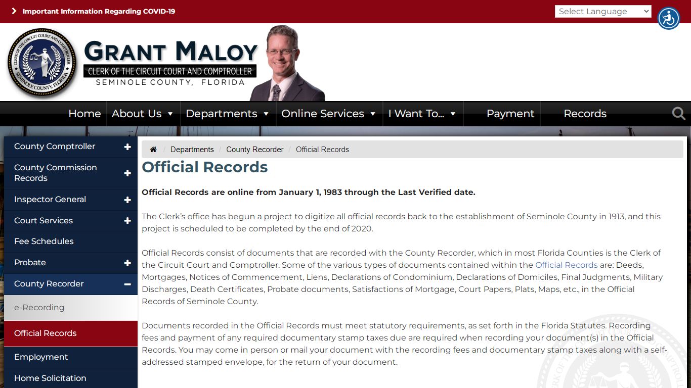 Official Records - Seminole County Clerk of the Circuit Court & Comptroller